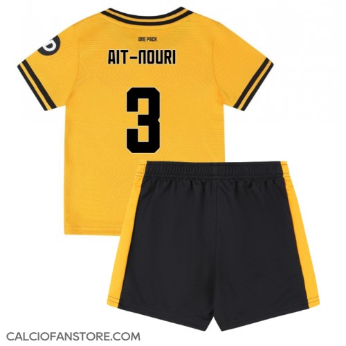 Maglia Calcio Wolves Rayan Ait-Nouri #3 Prima Divisa Bambino 2024-25 Manica Corta (+ pantaloncini)